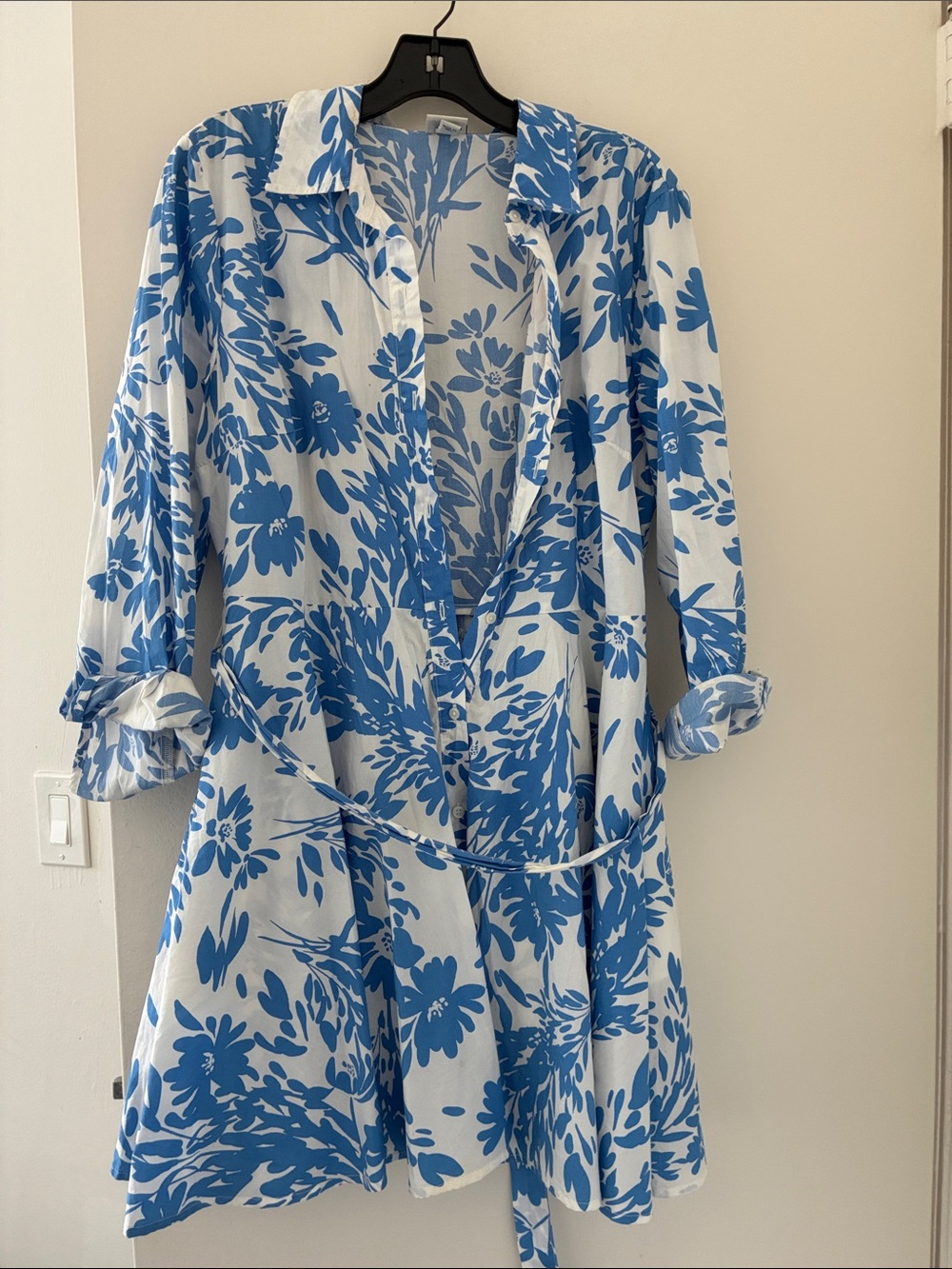Blue Floral Shirt Jacket